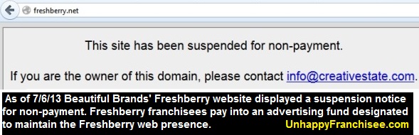 freshberry website suspended