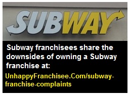 subway franchise complaints