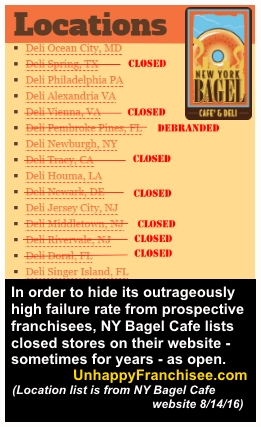 NY Bagel Closed Stores