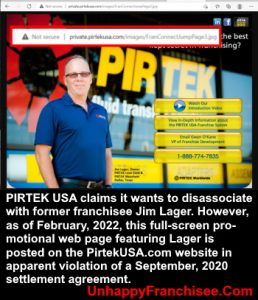 Jim Lager PIRTEK website